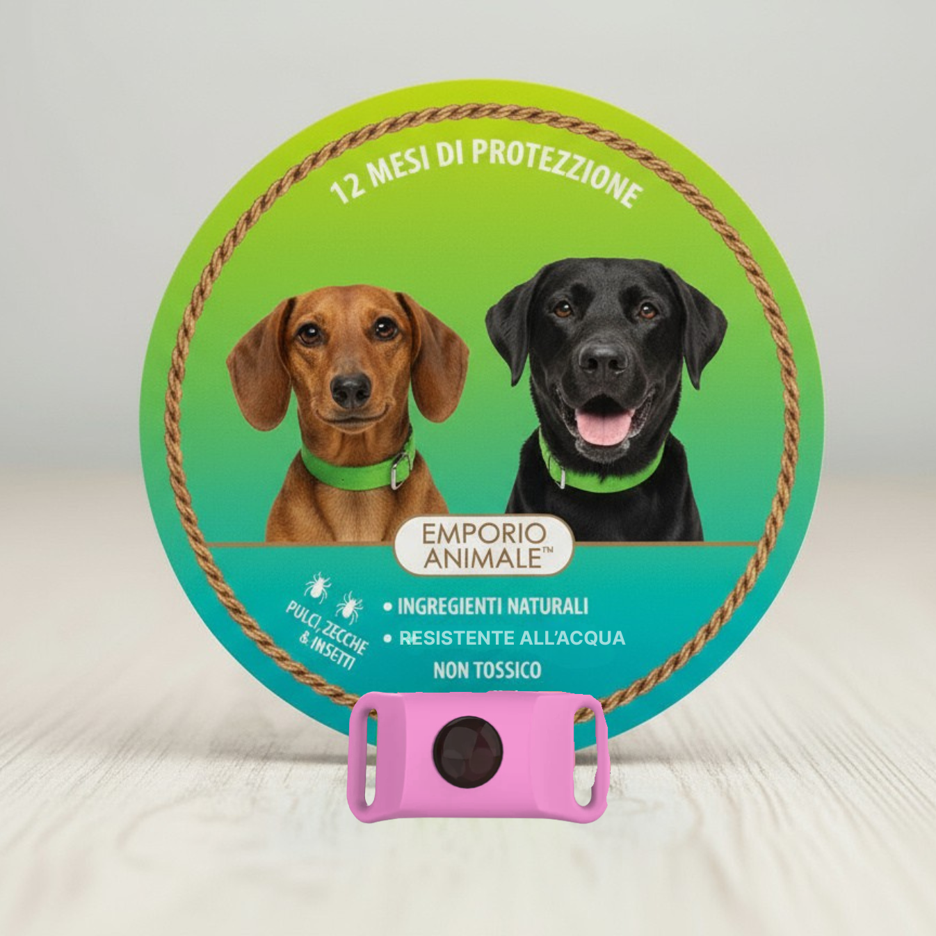 Emporio Animale™ Collare Antiparassitario Naturale per Cani - 12 Mesi di Protezione