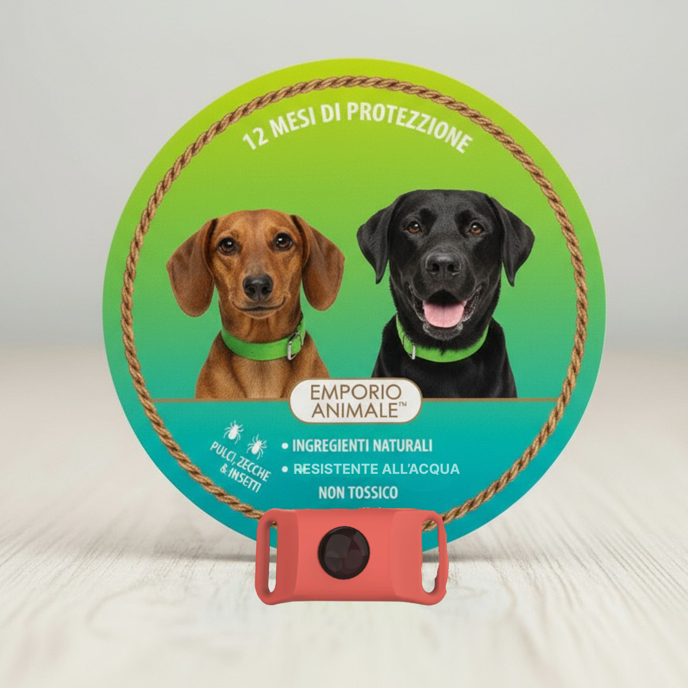 Emporio Animale™ Collare Antiparassitario Naturale per Cani - 12 Mesi di Protezione