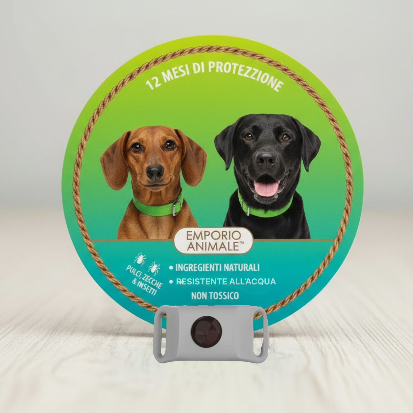 Emporio Animale™ Collare Antiparassitario Naturale per Cani - 12 Mesi di Protezione