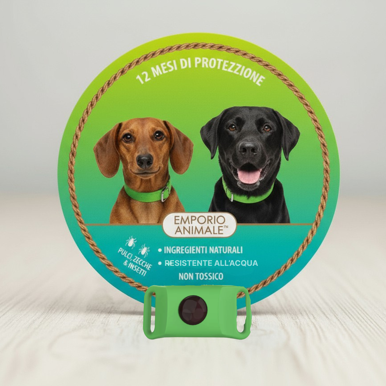 Emporio Animale™ Collare Antiparassitario Naturale per Cani - 12 Mesi di Protezione